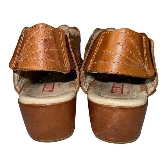 Pikolinos Women 38 Romana Leather Leather Lasercut Low Heel Closed Toe Sandals - Picture 3 of 5